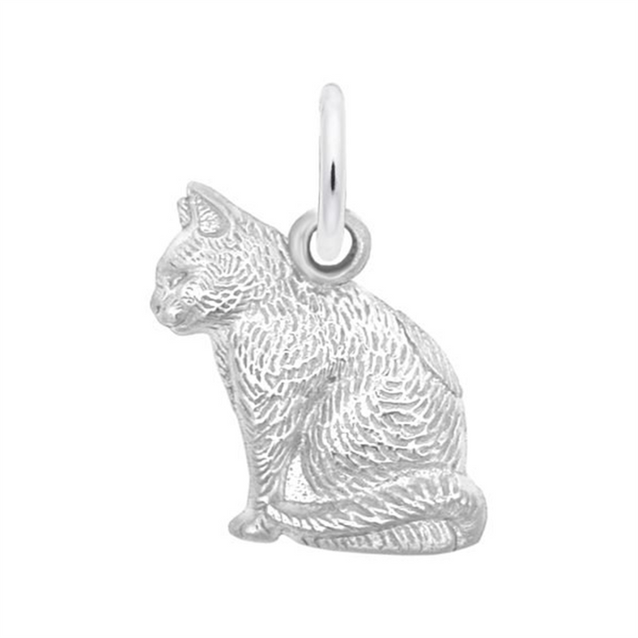 Sterling Silver Sitting Cat Charm