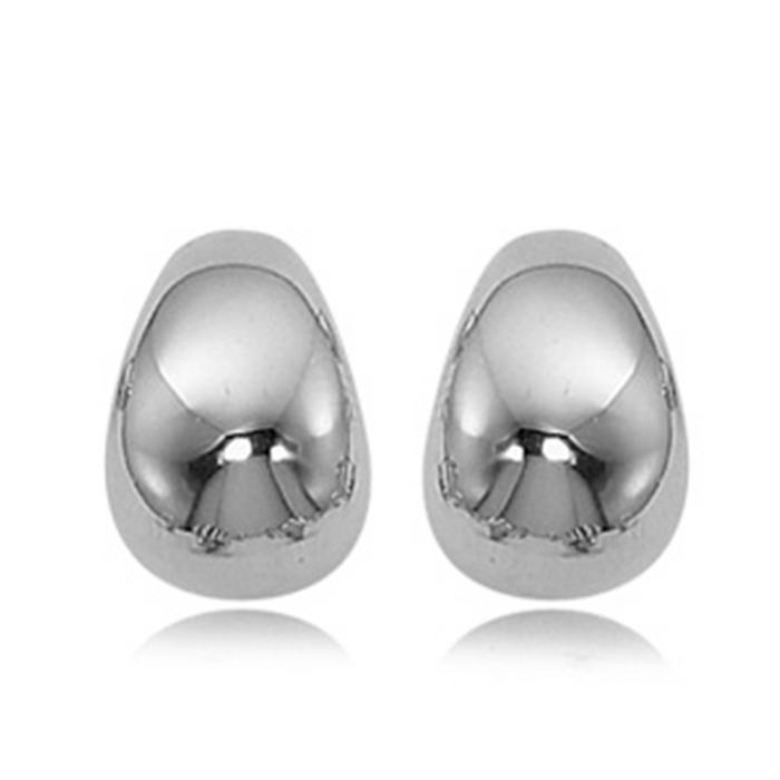 Sterling Silver Small Puffed Bottom Hoop Earrings