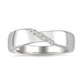 Sterling Silver Twisted Natural Diamonds Ring