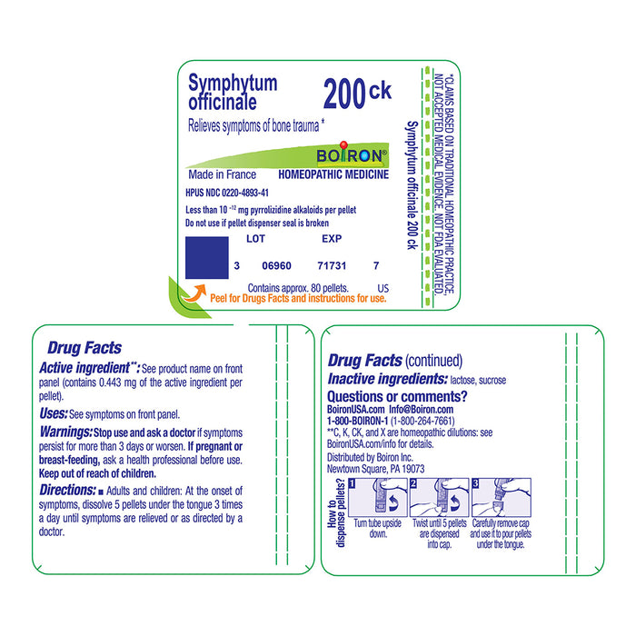 Symphytum officinale 200ck packaging label