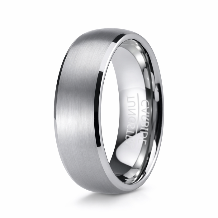 The Apex Satin Tungsten Men's Wedding Band with Satin Finish Oval Profile | 8mm