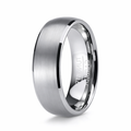 The Apex Satin Tungsten Men's Wedding Band with Satin Finish Oval Profile | 8mm