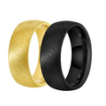 The Auric Shadow Domed Tungsten Carbide Men's Wedding Ring 8mm Black or Gold