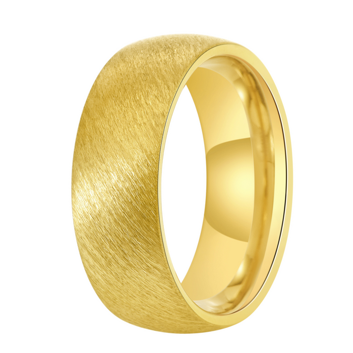 The Auric Shadow Domed Tungsten Carbide Men's Wedding Ring 8mm Black or Gold