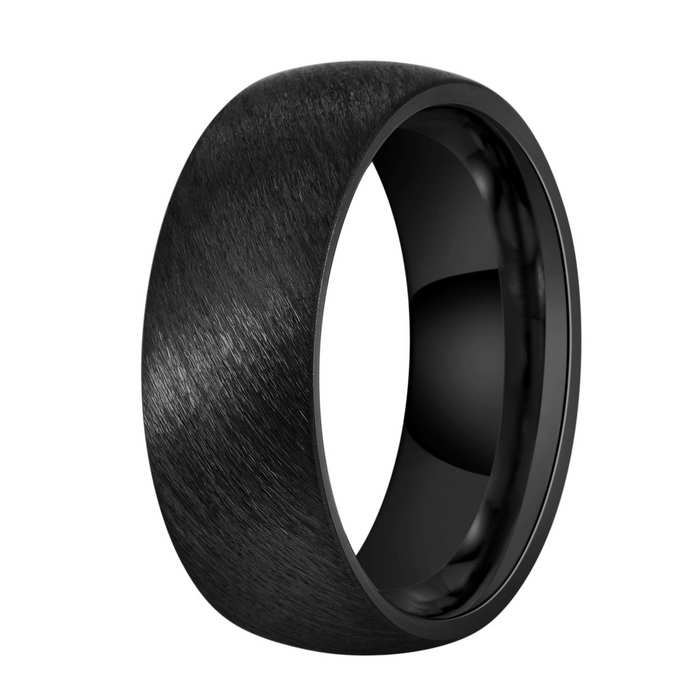 The Auric Shadow Domed Tungsten Carbide Men's Wedding Ring 8mm Black or Gold
