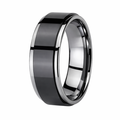 The Band Tungsten Black Ceramic-Coated Ring with Polished Edges | 8mm