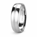 Polished Domed White Tungsten Ring with Satin Stripe