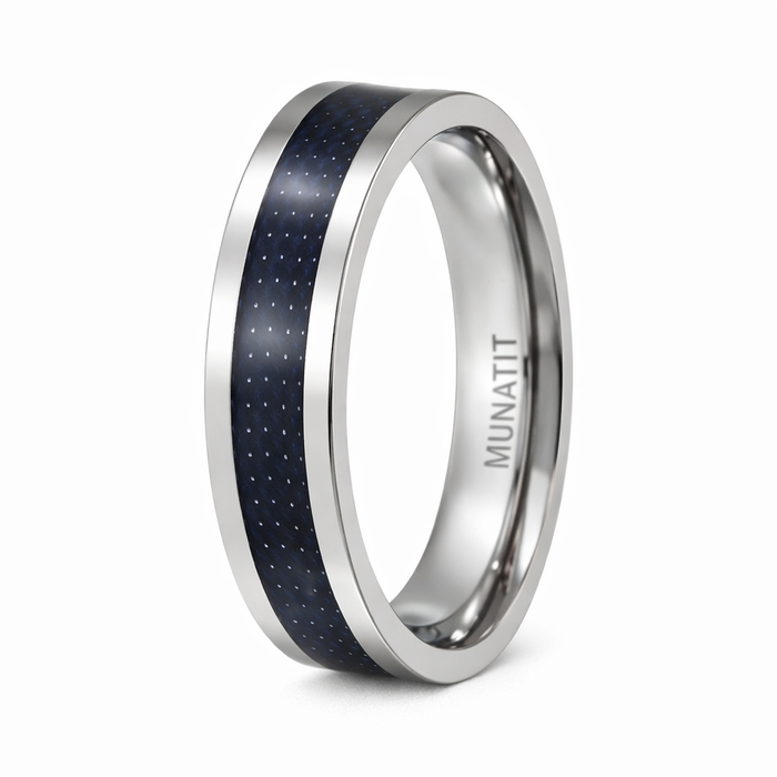 The Core Men's Titanium Black Carbon Fiber Ring | 7mm