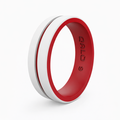 The Crimson Core 8mm Qalo White and Red Interior Premium Silicone Band