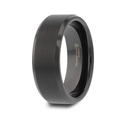 The Elise Black Tungsten Brushed Finish Polished Edges Ring 4mm or 8mm