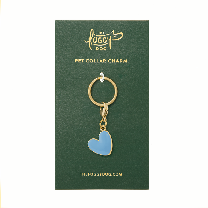 The Foggy Dog - Blue Heart Collar Charm: Charm Only