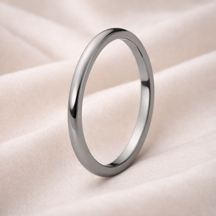 The Halo Tungsten High Polished Dome Slim Width Band - 2mm