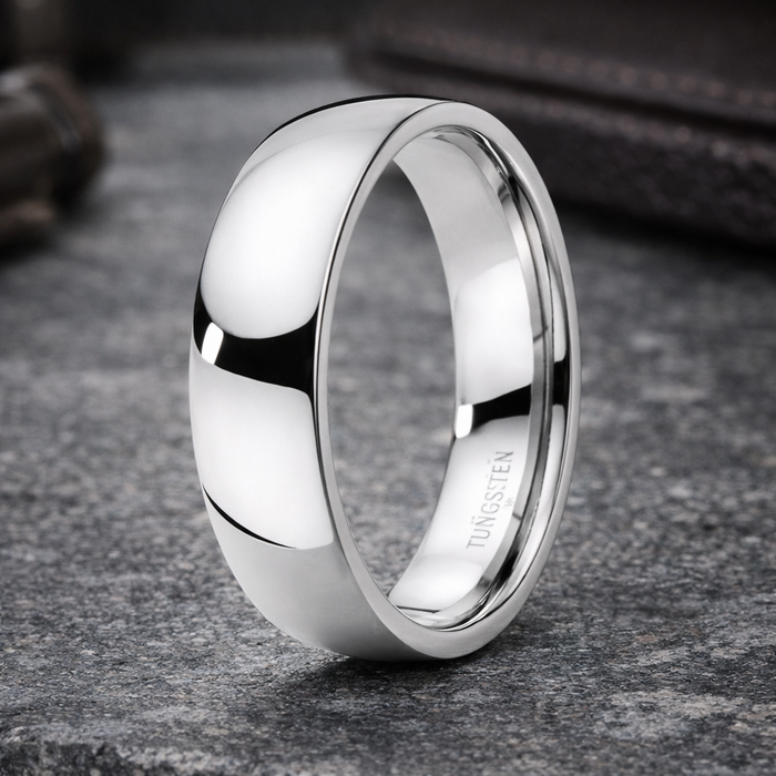 The Heirloom Comfort-fit Titanium Band with Domed Polished Finish – 6 mm