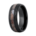 The Hunter Black Hammered Tungsten Ring with Deer Antler Inlay Center 8mm