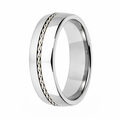 The Interlace Tungsten Ring with a Braided Sterling Silver Band Center-8mm