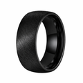 The Ironclad 8mm Black Classic Tungsten Wedding Dome Band Heavy Scratch Finish