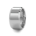 The Lichfield White Tungsten Wedding Band with Beveled Edges and Polished Finish 12mm
