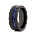 The Mirage Sandblasted Black Tungsten Alexandrite Dark Blue Purple Crushed Goldstone 8mm