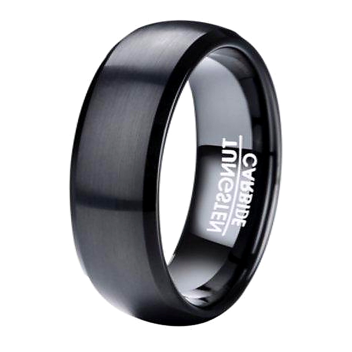 The Nightforge Black Tungsten Ring for Men with Classic Domed Profile | 8mm
