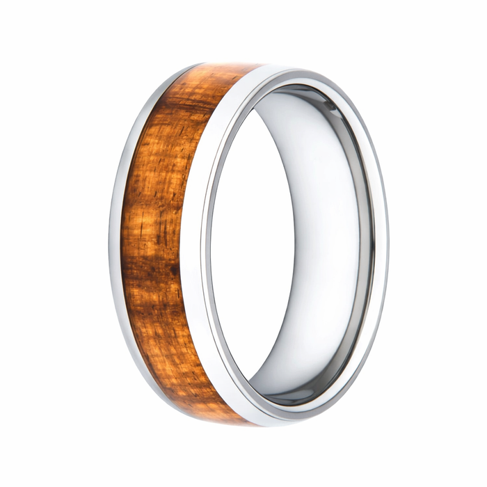 The Oahu Titanium Koa Wood Matching Rings 5mm or 8mm