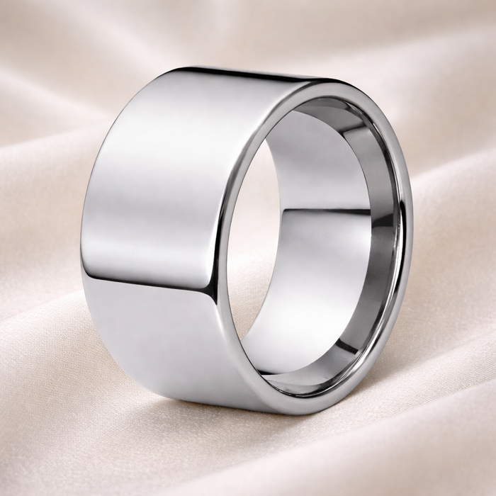 The Pipeline High Polished Pipe Cut Tungsten Ring -12mm