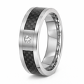 The Reactor Titanium Ring With Carbon Fiber and CZ - 8mm