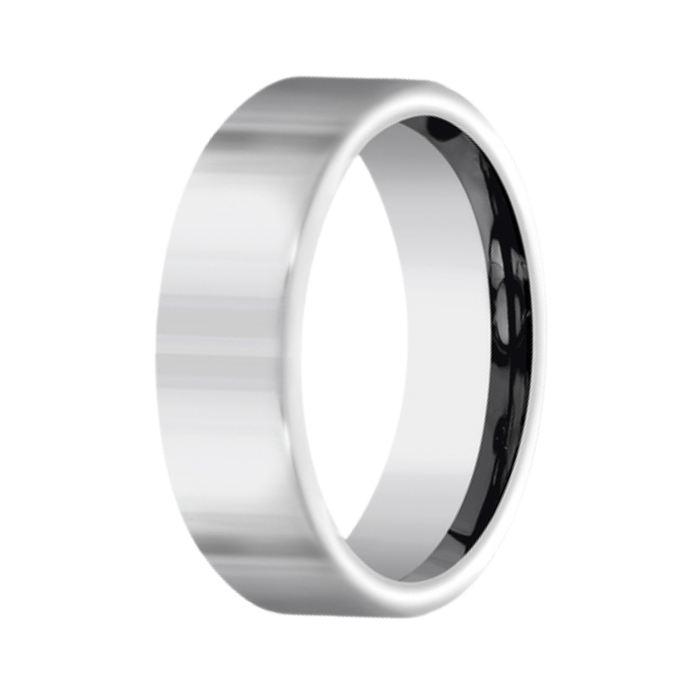 The Reflector Men's Tungsten Flat Profile Polished Ring 7mm