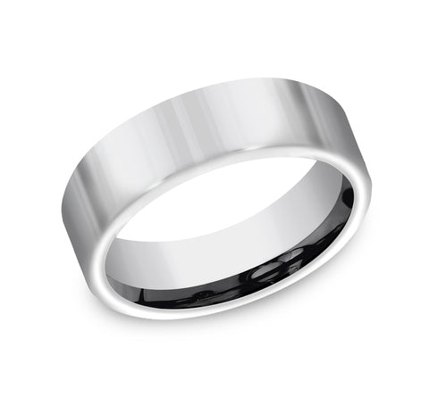 The Reflector Men's Tungsten Flat Profile Polished Ring 7mm