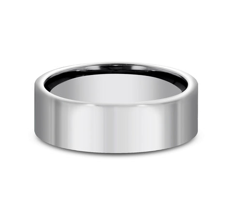 The Reflector Men's Tungsten Flat Profile Polished Ring 7mm