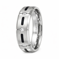 The Rivet Men's Titanium Wedding Ring with Black Resin and 4 CZs | 7mm