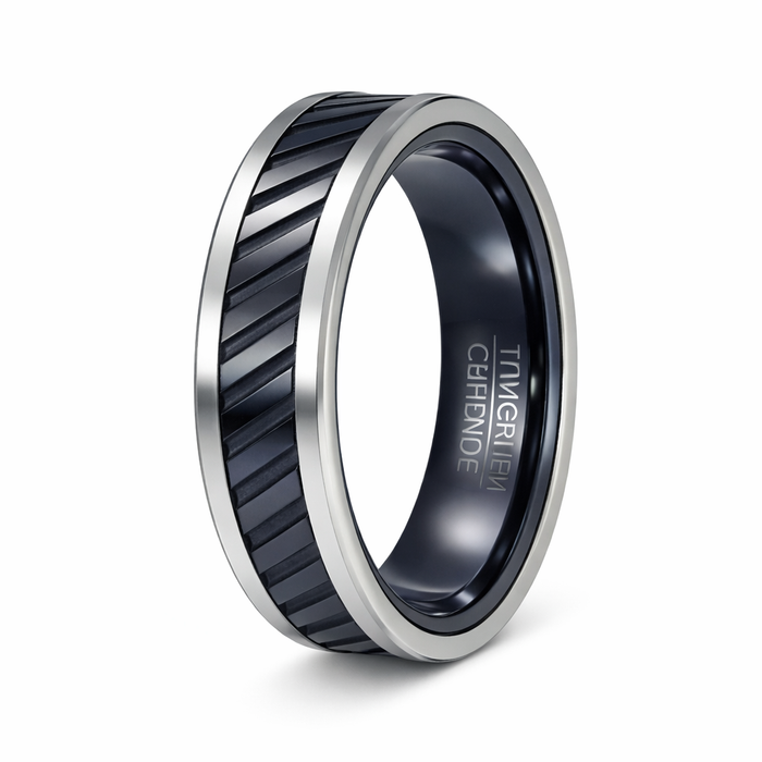 The Starship Tungsten and Black Ceramic 7mm Ring