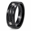 The Steelcore Black Titanium Cable Ring with Screw Accent -8mm