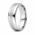 The Striker Dual Finish Domed Tungsten Wedding Band -8mm