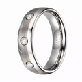 The Trinity Tungsten Wedding Ring for Men with 3 CZ and Rounded Edges | 6mm