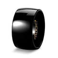 The Twilight Domed Polished Black Tungsten Ring  12mm