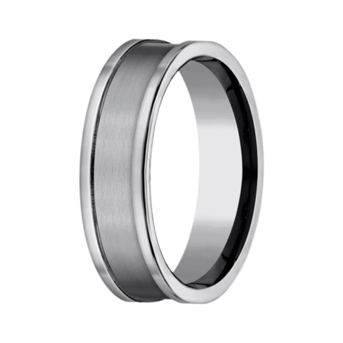 The Vanquisher Men's Tungsten Ring Satin Center Polished Edges 7mm