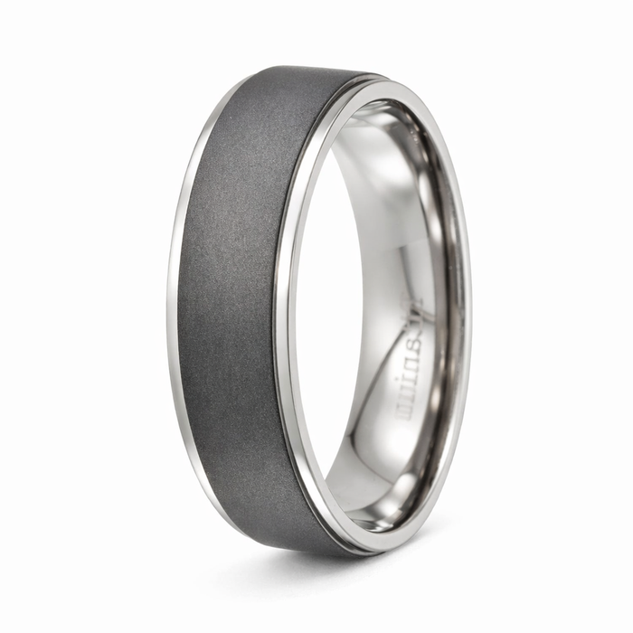 The Vertex Men's Titanium Wedding Band, Matte Finish with Polished Edges | 8mm