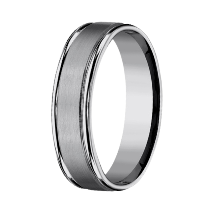 The Washington Men's Tungsten Ring Satin Center Polished Edges 6mm