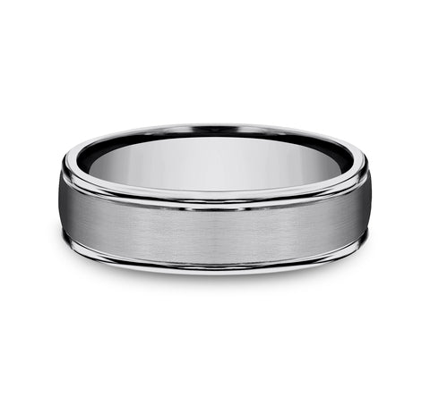 The Washington Men's Tungsten Ring Satin Center Polished Edges 6mm