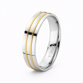Titanium Wedding Band with Gold Plated Grooves - 6mm