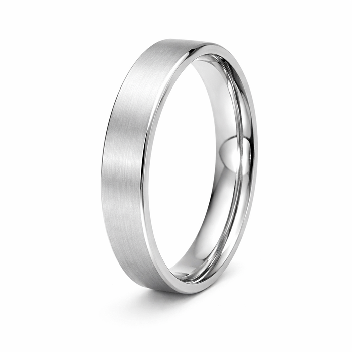 Titanium Wedding Ring with Polished Beveled Edges | 6mm