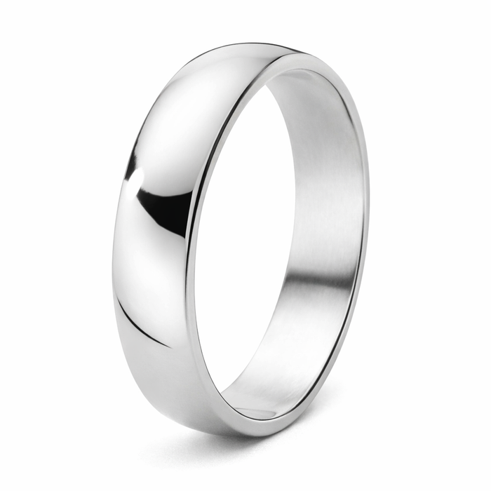 Titanium Wedding Ring with Polished Domed Profile | 5mm
