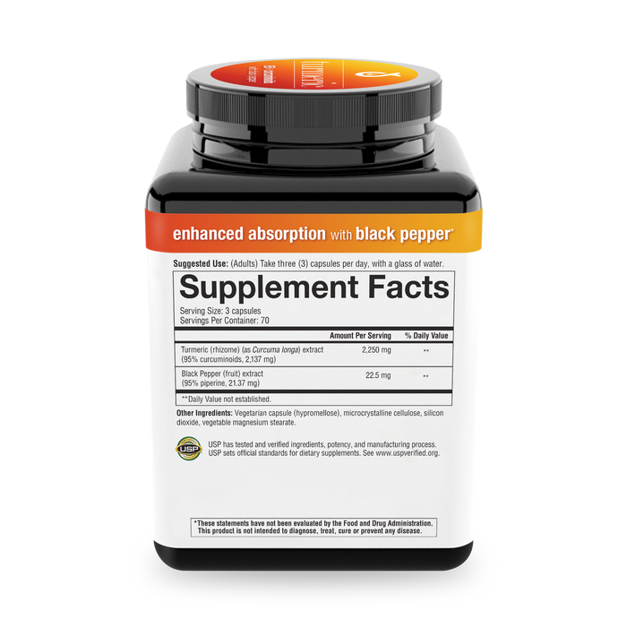 TX.92067.COS.MC Youtheory Turmeric Extra Strength 2250 mg Supplement Facts Image