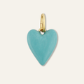 Turquoise Enamel Heart Charm