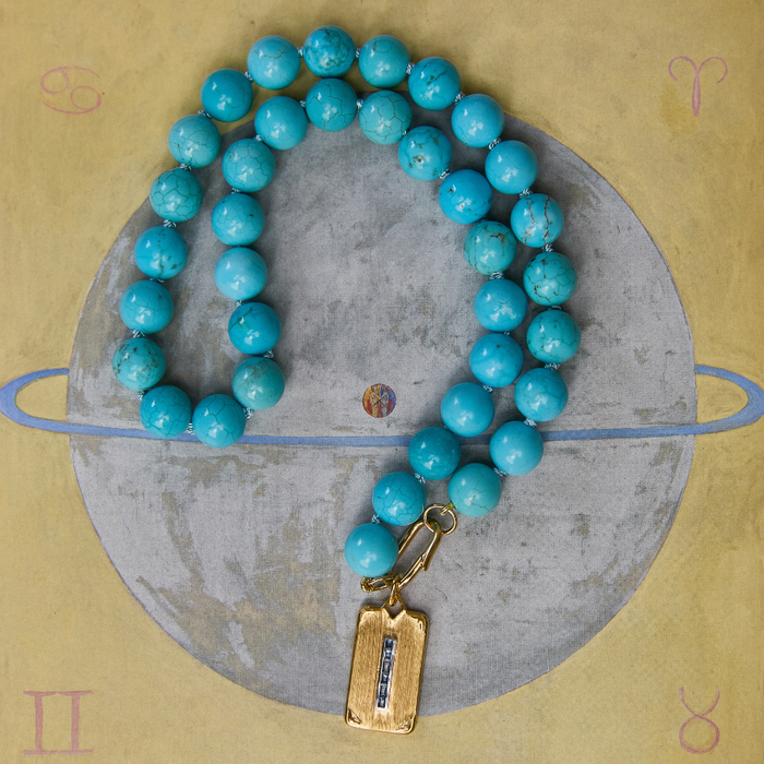 Turquoise Knotted Gemstone Necklace