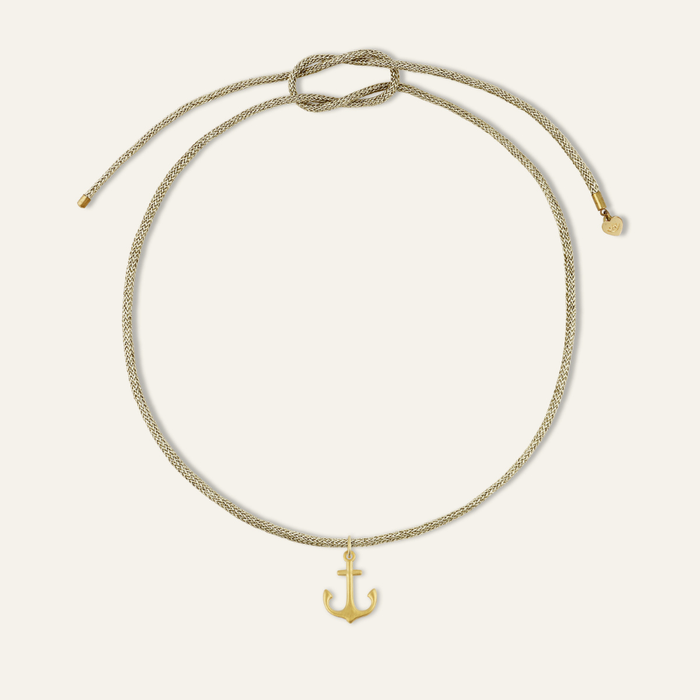 Two-Toned Anchor Cord Necklace