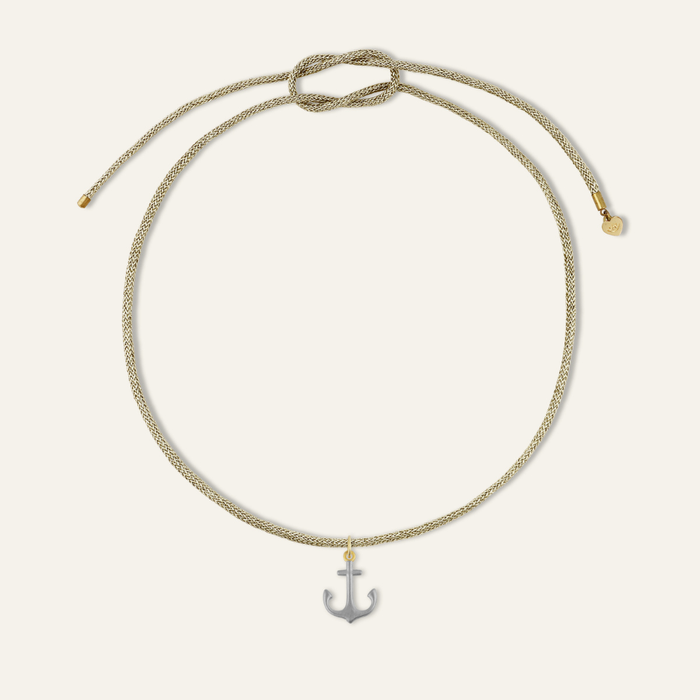 Two-Toned Anchor Cord Necklace