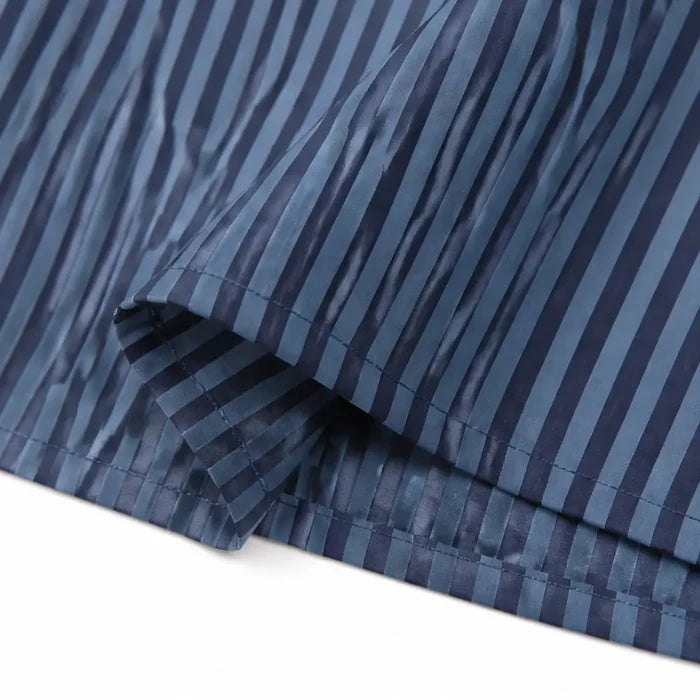 Vestara – Boho Striped V-Neck Maxi Dress with Pockets, Long Sleeves, Crisp, Non-Stretch Fabric