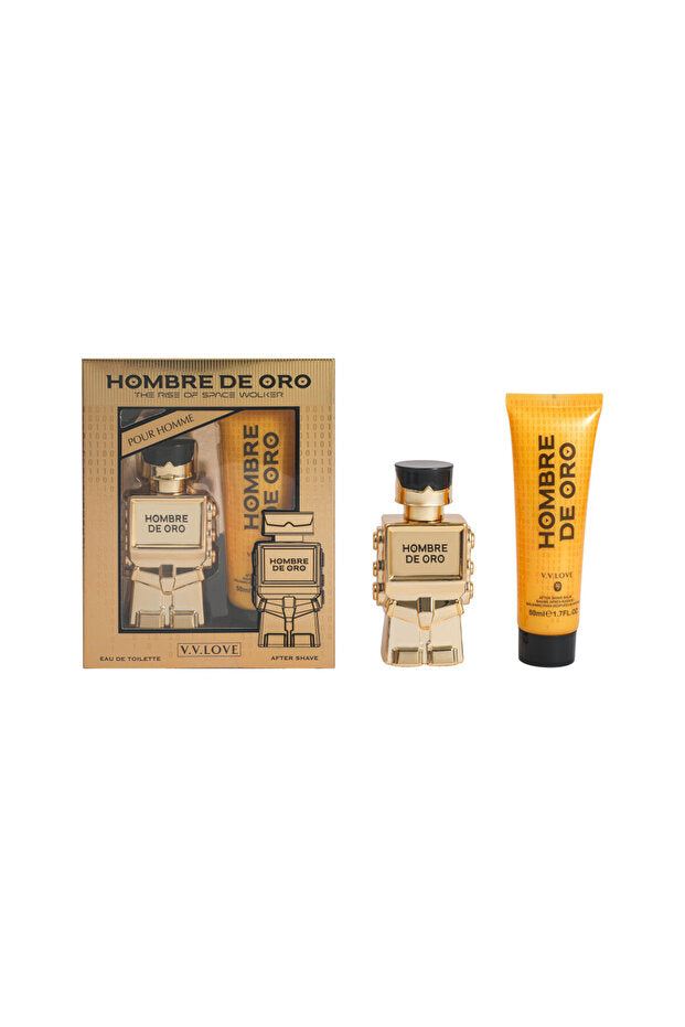 V.V LOVE Set V.V. Love (parfum 30 ml + after shave 50 ml) Hombre de aur VL3801-6 (parfum bărbătesc)
