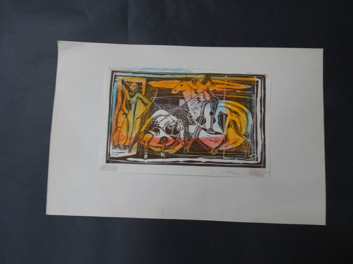 Walt Peregoy: Block Print, Archers/Hunters P2498